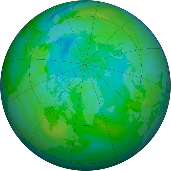 Arctic ozone map for 22 August 2006
